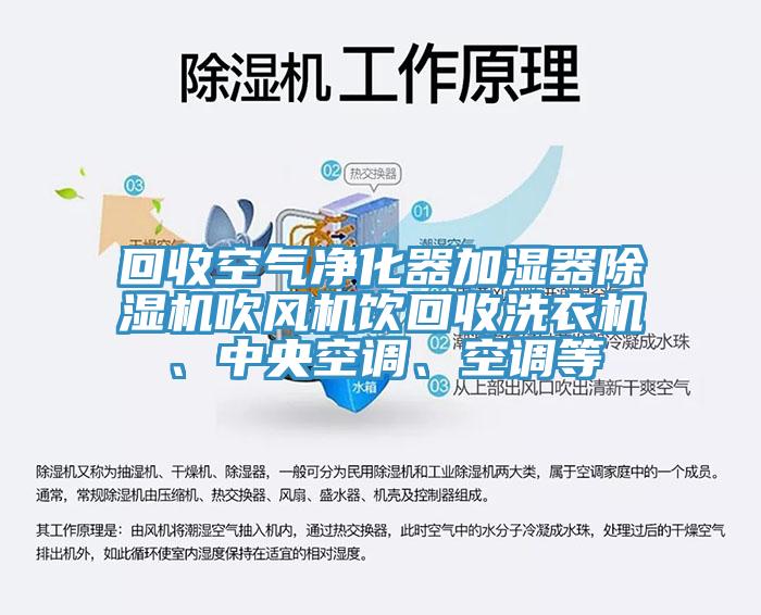 回收空氣凈化器加濕器除濕機(jī)吹風(fēng)機(jī)飲回收洗衣機(jī)、中央空調(diào)、空調(diào)等
