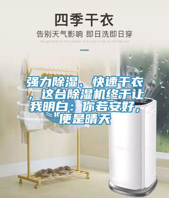 強力除濕、快速干衣，這臺除濕機終于讓我明白：你若安好，便是晴天